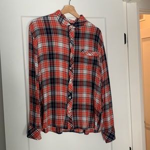 Orange Plaid Button Down